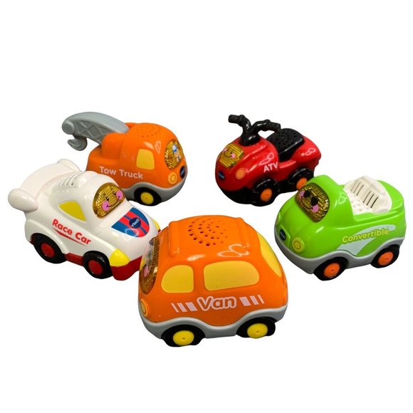 Vtech Go Go Smart Wheels Cars Lot 5 ATV Tow Truck Race Van Talking Lighted